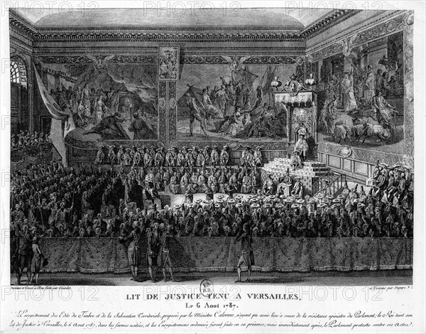 Louis XVI holds his bed of Justice in Versailles;  1787