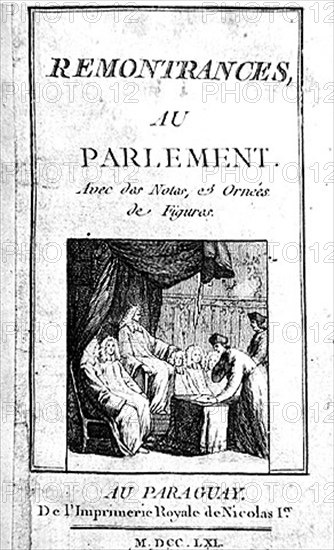 Remontrances au Parlement par le Père Montigny, Jésuite.