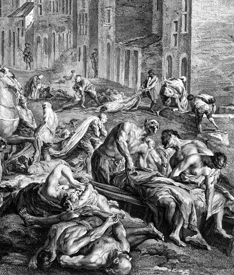 1720. The Great Plague in Marseilles. Close-up.