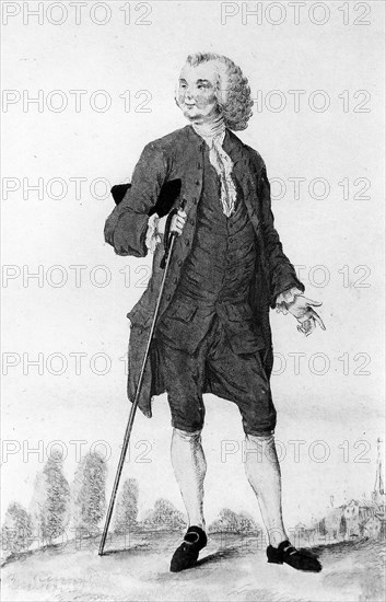 Male costume.  Simple dress of middle-class man about 1772.