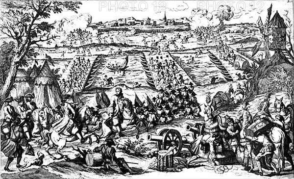 Le maréchal de Berwich, fit passer le Rhin à l'armée du roy Louis XV