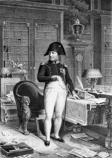 Napoleon Bonaparte in his office of the Tuileries in Paris