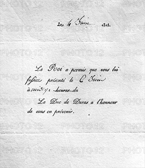 1ère Restauration. Présentation au Roi. 6 juin 1815.