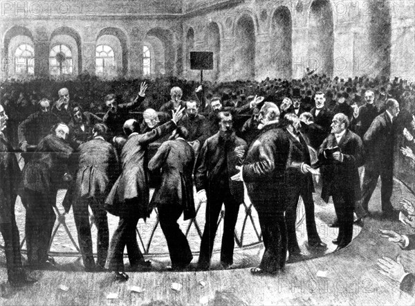 Life of the French. The Basket with the Stock Exchange. Paris.