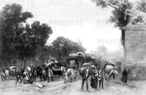 1871. After the Commune. The commuters return in Paris.