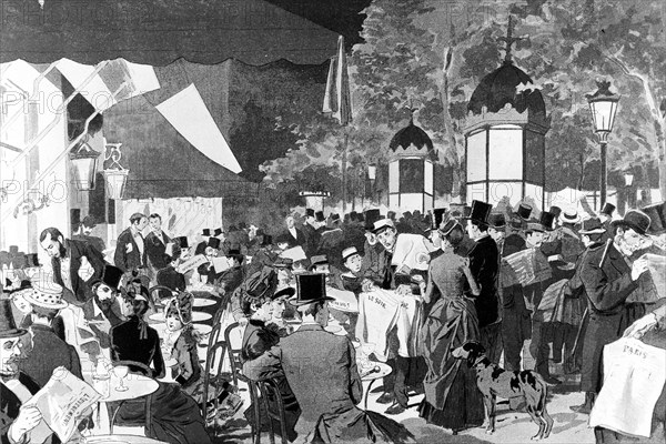 1885.  Paris.  The evening of elections on the boulevards.