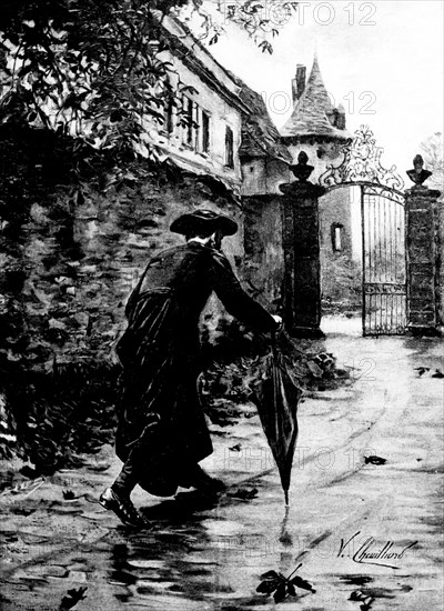 The priest of the active village lunch to the castle.