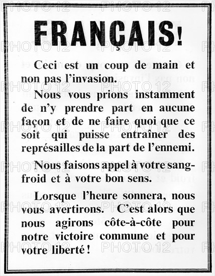 La Libération : Appel des Résistants aux Français.