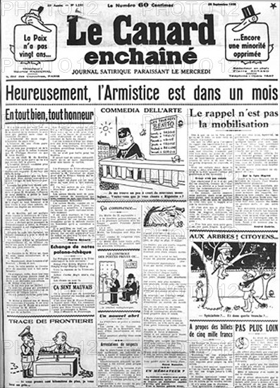 Heureusement l'armistice est dans un mois. 26 septembre 1938