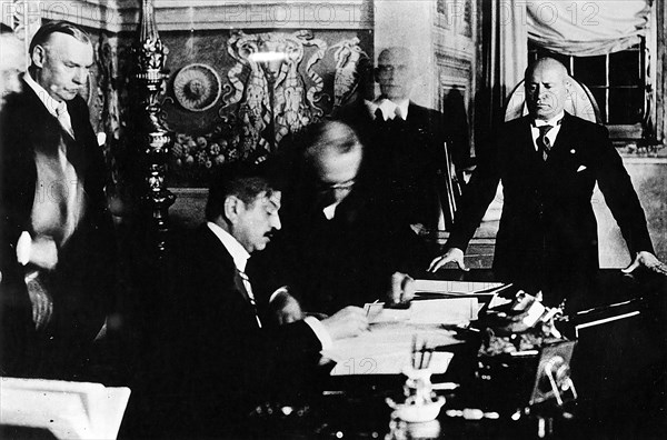 Rome. Signature du pacte franco-italien. 1935