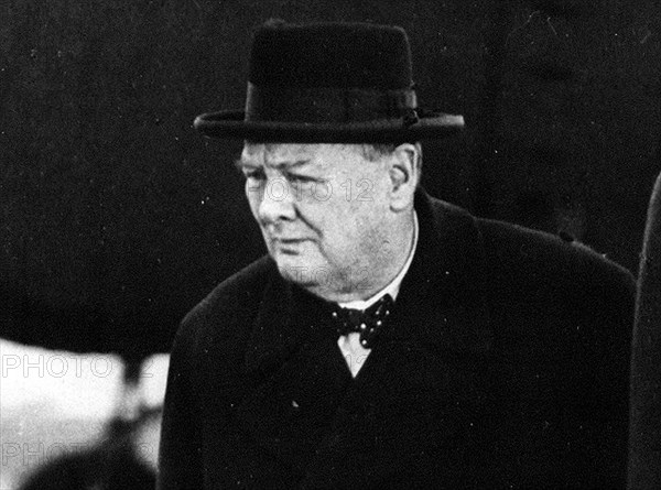 Winston Churchill. Plan rapproché.