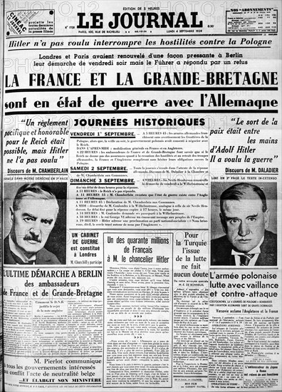 La France et la Grande-Bretagne sont en guerre avec l'Allemagne.