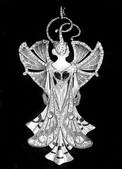 Pendentif " Sylvia ". Créé par les joailliers Paul et Henri Vever. 1900