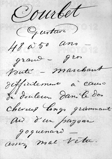 Fiche de police de Gustave Courbet