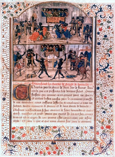 Manuscrit français (1460-70). Charte des règles de tournois