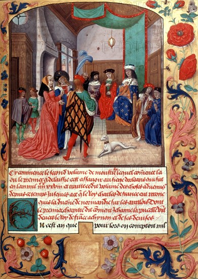 Jeanne la Pucelle se rend à Chinon pour  voir le roi de France.