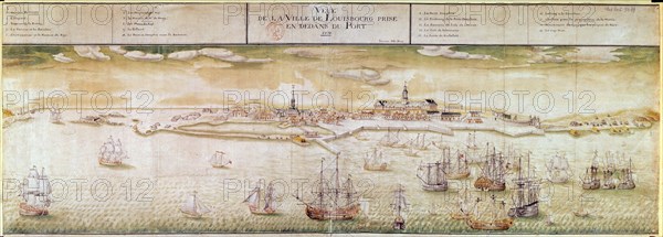 Vue de Louisbourg (Canada) en 1731