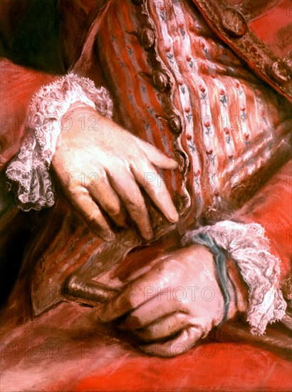 Kucharsky, Detail from a portrait of Marie-Antoinette: her hands