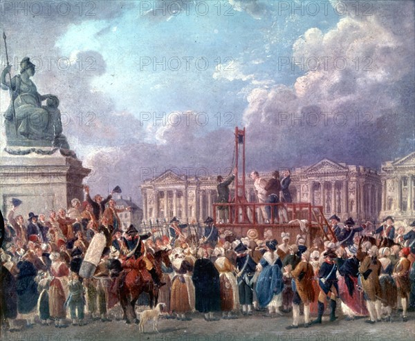 Révolution de 1789. Exécution sur la place de la Révolution.