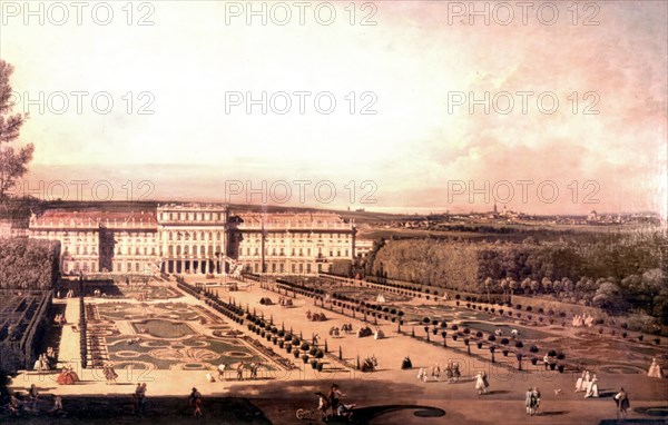 Bernardo Bellotto, Le château de Schönbrunn. Côté jardin.