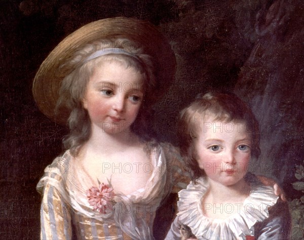 Elisabeth Vigée-Lebrun, Madame Royale et son frère le Dauphin, Gros plan
