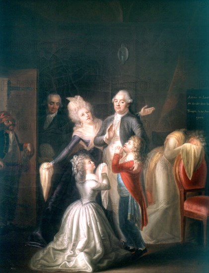 January 20, 1793. Louis XVI bids farewell to his family at the Temple.