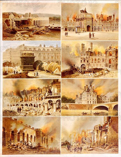 The burning of public monuments during the Commune.