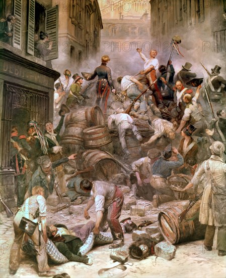 Detaille, Revolution of 1830. Barricades in Rue de la Mortellerie