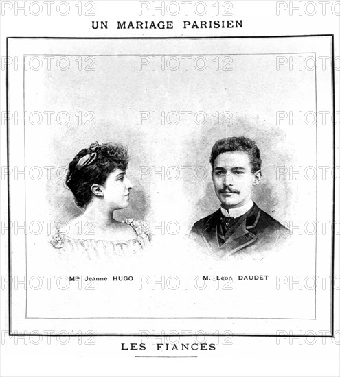 Wedding announcement of Jeanne Hugo, Victor Hugo's granddaughter, and Leon Daudet