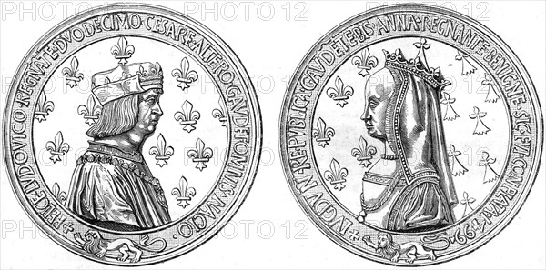 Medal representing Louis XII and Anne of Brittany