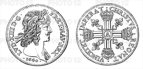 Monnaie. Pièce de plaisir, en or, de Louis XIII.