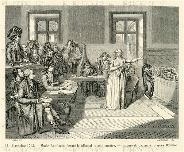 Marie-Antoinette devant le tribunal révolutionnaire.