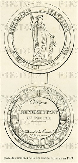 Carte des membres de la Convention nationale en 1792.