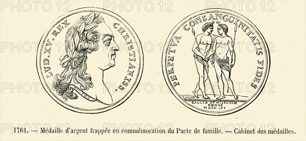 Médaille d'argent frappée en commémoration du Pacte de famille.