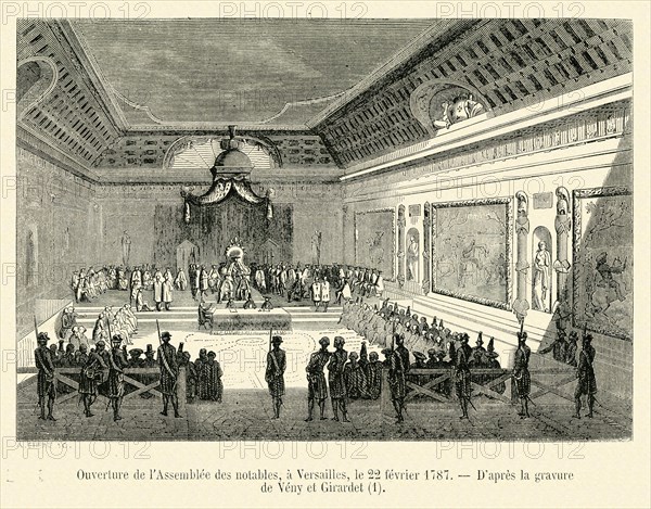 Opening of the Assembly of Notables, in Versailles, on the 22nd February 1787.