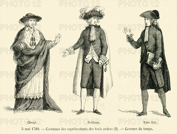 Costumes des représentants des trois ordres.