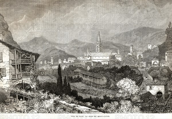 View of Suse, at the base of Mont-Cenis (1864).