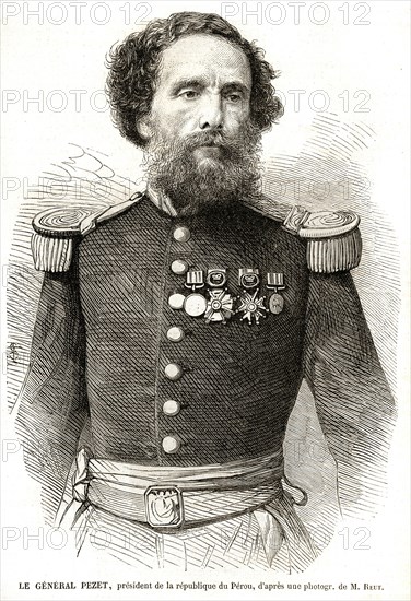 Le général Pezet, président de la République du Pérou (1864).