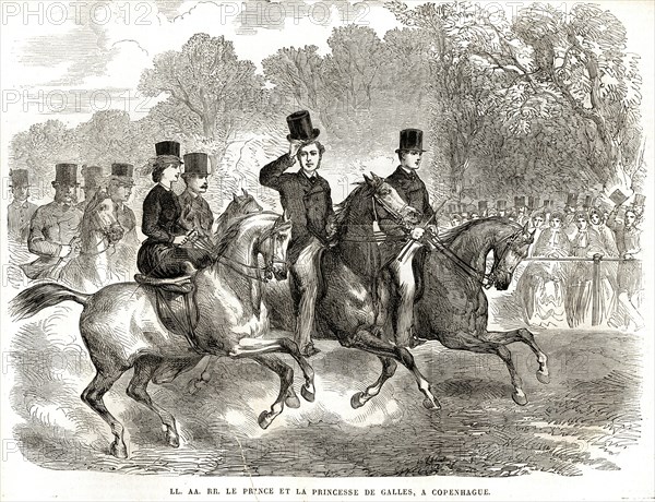 The Prince and the Princess of Wales durinf a trip to Copenhagen in 1864.