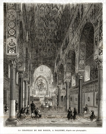 La chapelle du roi Roger, à Palerme (1864).