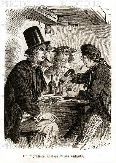 England. Caricature. English daily life.