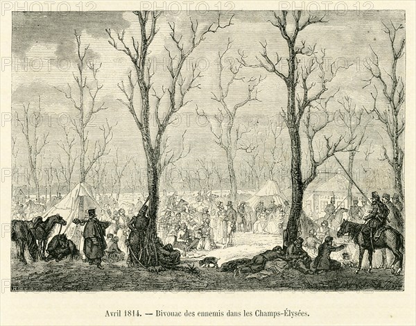 Bivouac des "ennemis" dans les Champs-Elysées.