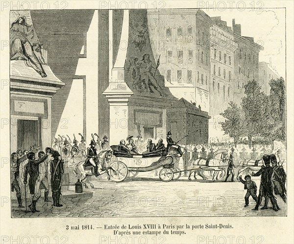 Arrival of Louis XVIII in Paris at the door of Saint-Denis.