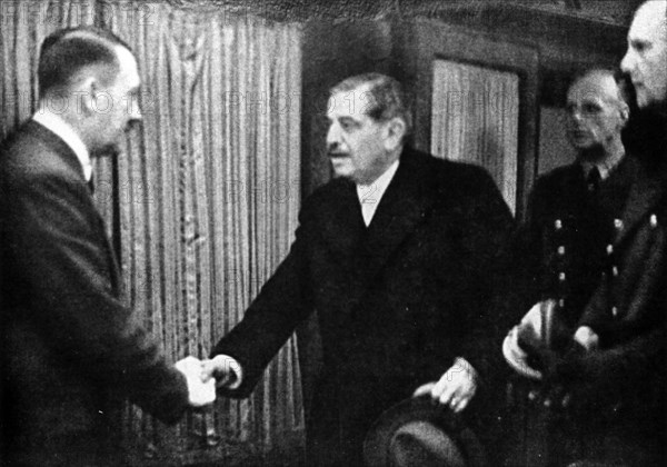 Handshake between Hitler and Laval