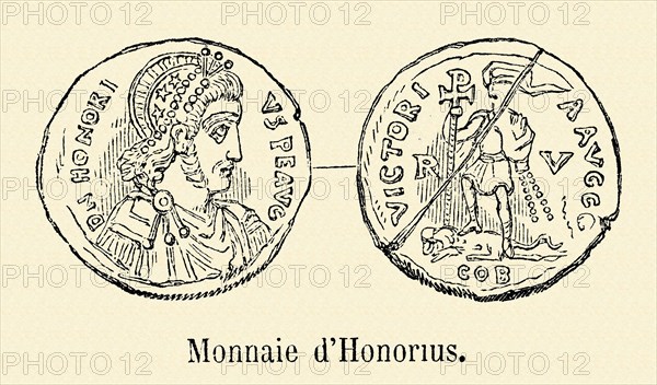 Coin minted under the reign of Honorius