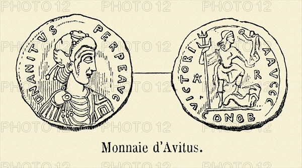 Monnaie frappée sous le règne de Eparchus Avitus