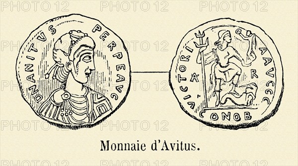 Coin minted under the reign of Avitus