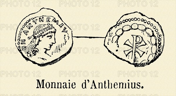 Coin minted under the reign of Anthemius