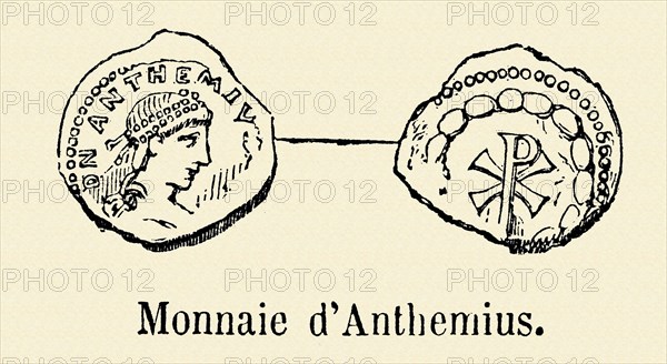 Monnaie frappée sous le règne d'Anthémius