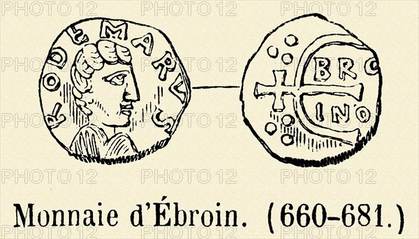 Monnaie d'Ebroin (660-681).